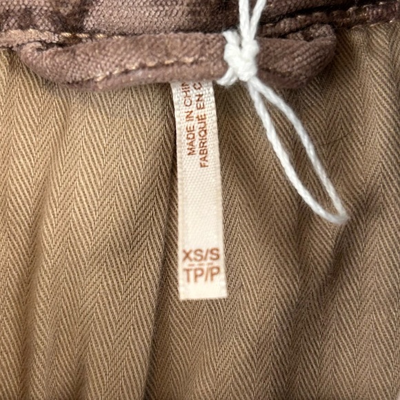 Free People Velvet Trucker Jacket size XS/S crushed velvet oversized mauve tan - Picture 4 of 14